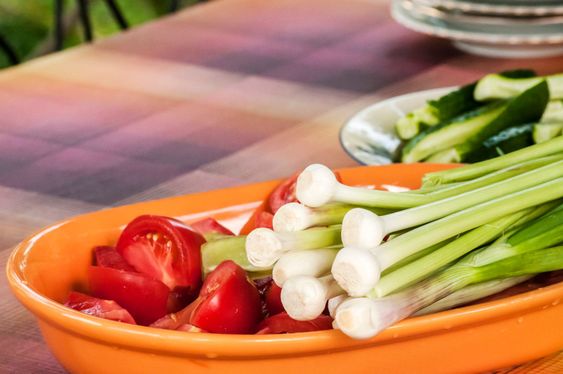 Fresh cut organic vegetables