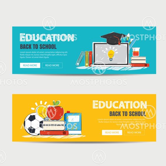 education banner and back to school background template