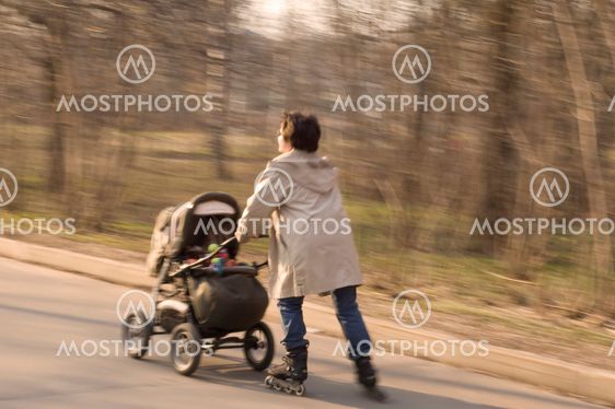 mother and baby walking