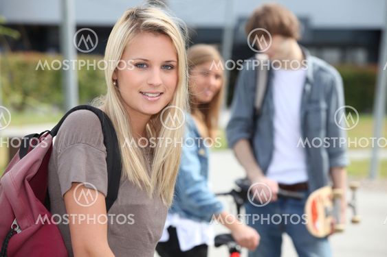 Group of three teenagers