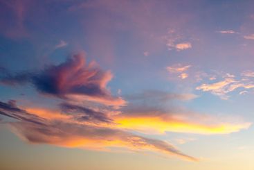 a peaceful post-sunset sky, painted in soft pastel...