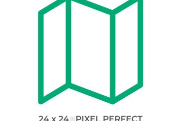 Folded paper sheet colorful line ui icon