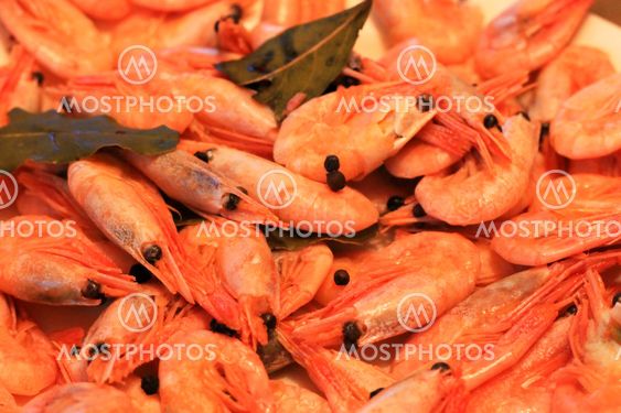 A Boiled Shrimps Background ready for eating