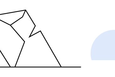 Minimalist Landscape with Abstract Rocks, Blue Cloud,...