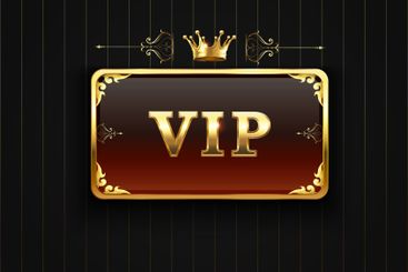 Golden VIP card with crown and decorations on an elegant...