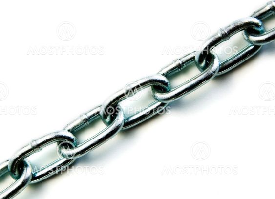Chain Links On White