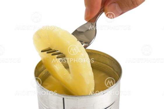 slice of pineapple on a fork