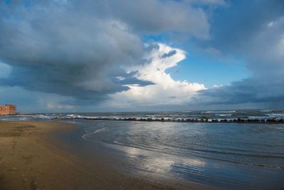 beautiful seashore under cloudy sky, Anzio, Italy