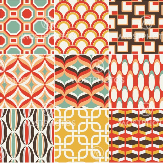 seamless retro colourful geometric pattern