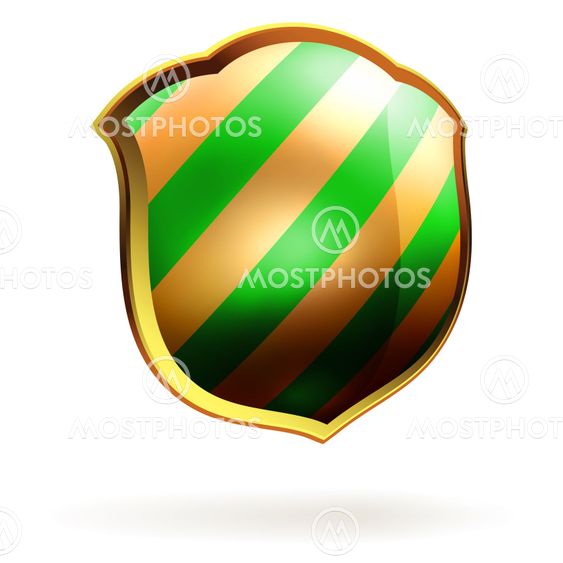 Shields in black and green hazard stripes. EPS 8