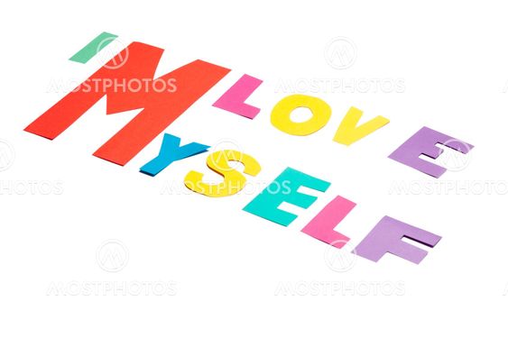 I love myself - white background.