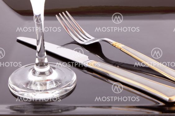 Dish with fork and knife