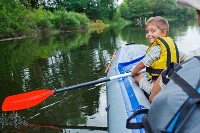 Boy kayaking