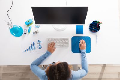 Woman Working At Workplace