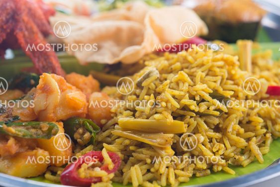 Indian biryani rice closeup