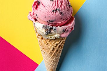 Ice cream colourful summer treat, sweet dessert in...