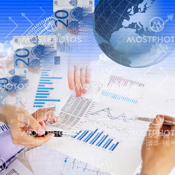 Financial and business charts and graphs