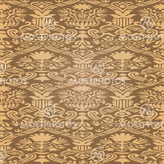 Gold Seamless abstract hand-drawn floral pattern, vintage background. Seamless pattern can be used for wallpaper, pattern fills, web page background, surface textures, packaging, invitations