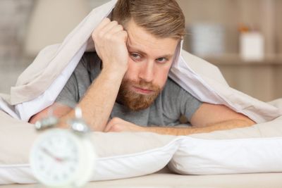 monday morning again - man unhappy to wake up