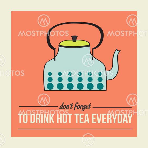 retro poster with kettle and message