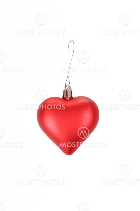 Christmas Heart bauble isolated on white