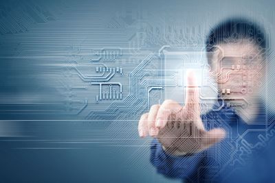 future technology. touch button inerface