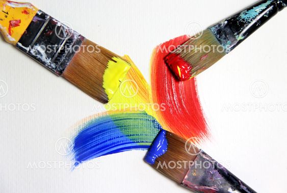Vivid strokes and paintbrushes