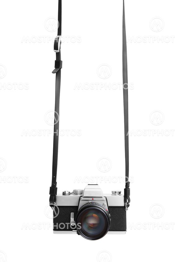 Vintage camera isolated on white background DSLR
