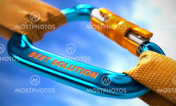 Best Solution on Blue Carabine with a Orange Ropes.