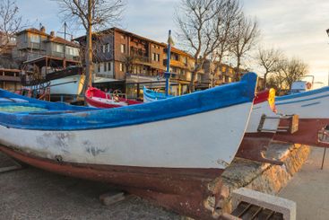 Sunset view of the port of Sozopol, Bulgaria