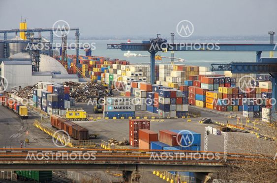 Industrial landscape of Odesa seaport, Ukraine