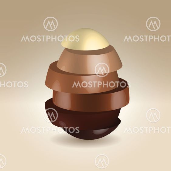 Different chocolate colors sliced egg