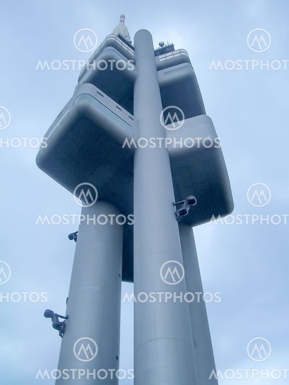 Žižkov Television Tower with crawling babies, Prague