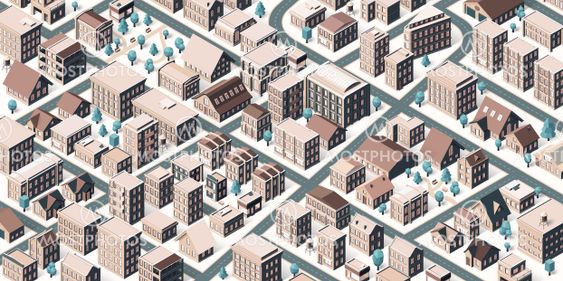 Isometric city street