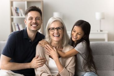 Mature female grownup son preteen age granddaughter...