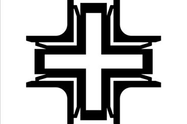 Black icon Christian cross. 