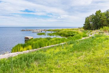 Landscape on the Baltic Sea coast on the island of...