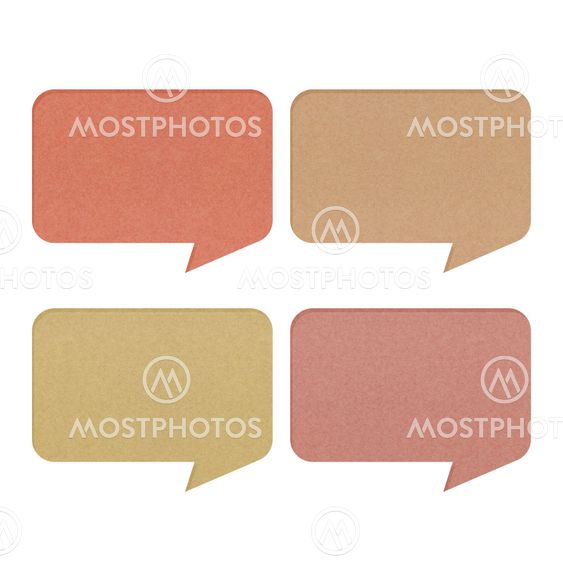 talk tag recycled paper on white background