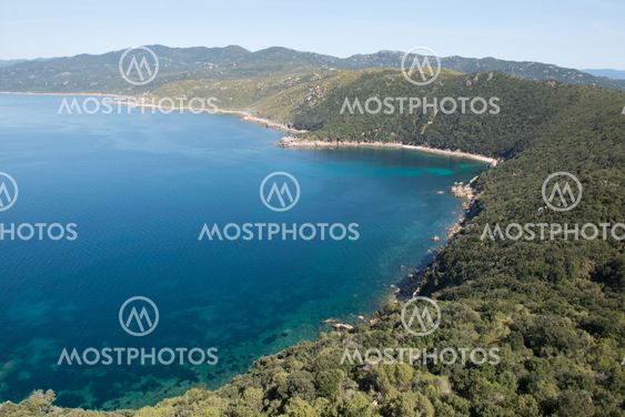 Turquoise sea and nature of Corsica, France