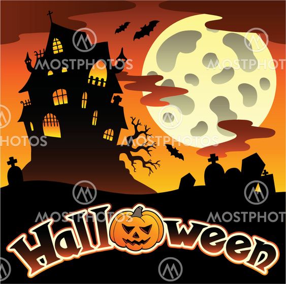 Halloween scenery with sign 1