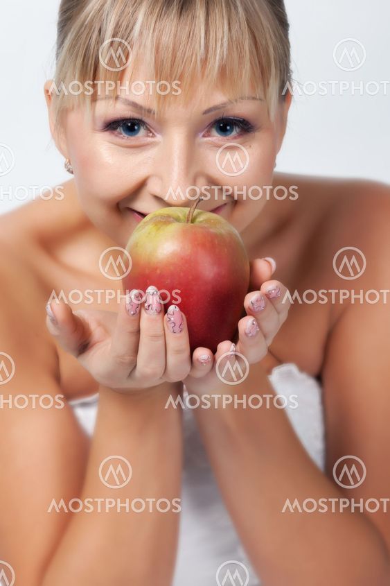 Bride with apple