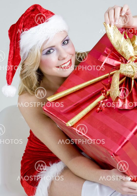 Santa Claus with Christmas present