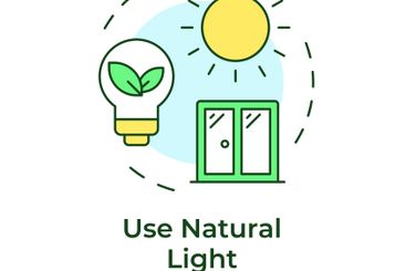 Using natural light multi color concept icon