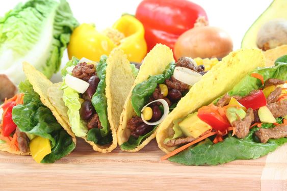 Mexican tacos with beef