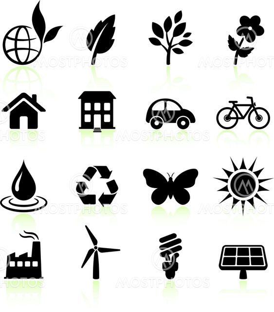 environment elements icon set