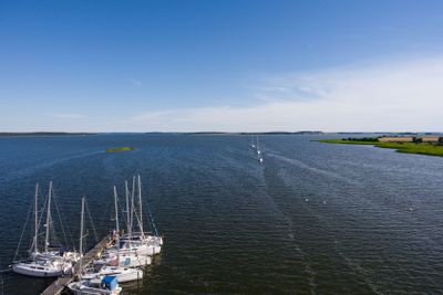 Harbor of Breege on Ruegen Island at Baltic Sea
