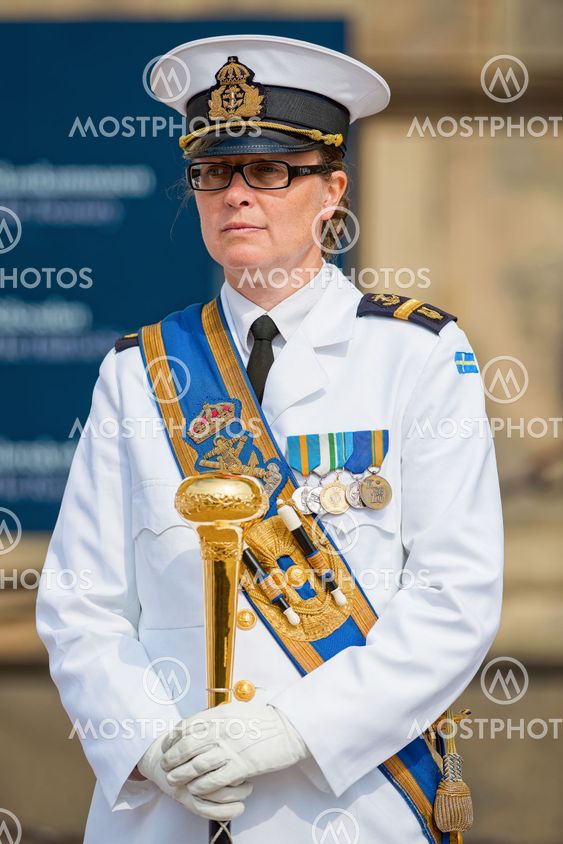 Officer of the Royal Swedish Music battalion during a...