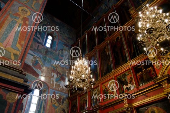 interior of russian orthodox church at Moscow Kremlin
