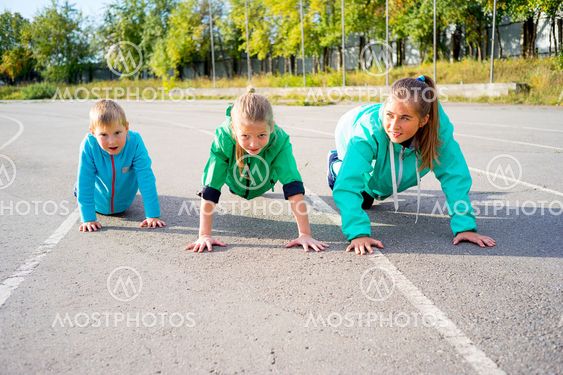 Kids on a stadium