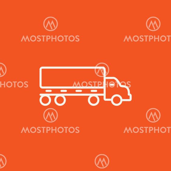 Delivery truck line icon.